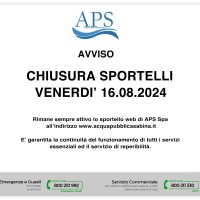 Avviso chiusura sportelli ed uffici 16.08.2024